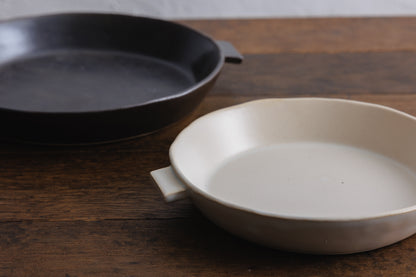 直火陶板 白 18cm / 23cm